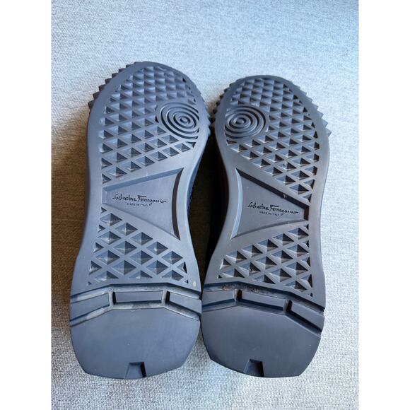 Salvatore Ferragamo Woven Slip on Sneaker Leather Blue Men's Sz 14 Preppy - Picture 9 of 13